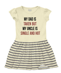 Dad Taken Uncle Sing Baby Striped Skirt Dress-Direct To Garment Print-Brisco Baby