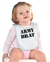 Army Brat Infant Baby Bib-Direct To Garment Print-Brisco Baby