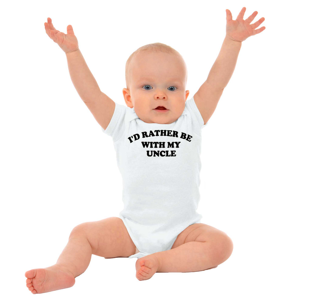 Rather Be With Uncle Romper Bodysuit-Direct To Garment Print-Brisco Baby