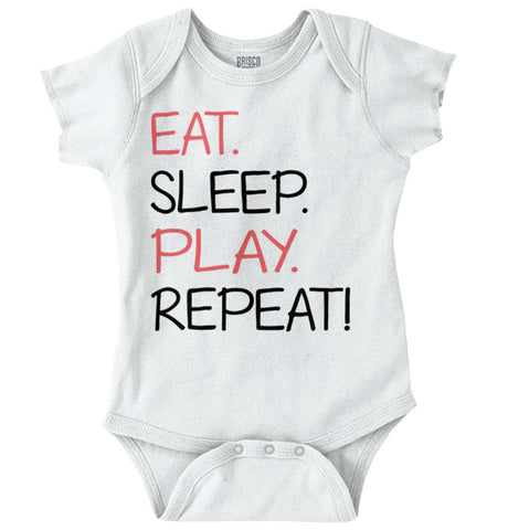 Eat Sleep Play Romper Bodysuit-Direct To Garment Print-Brisco Baby