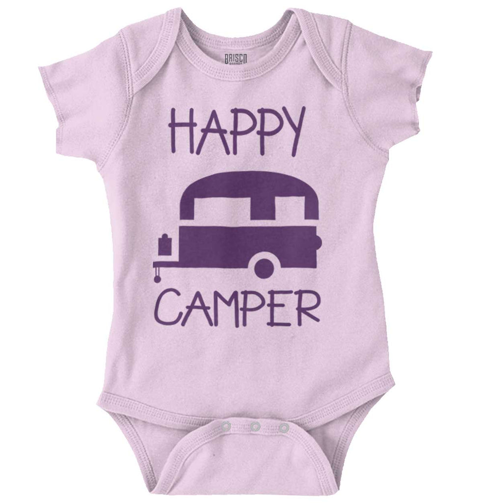 Happy Camper Romper Bodysuit-Direct To Garment Print-Brisco Baby