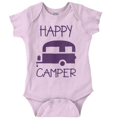 Happy Camper Romper Bodysuit-Direct To Garment Print-Brisco Baby