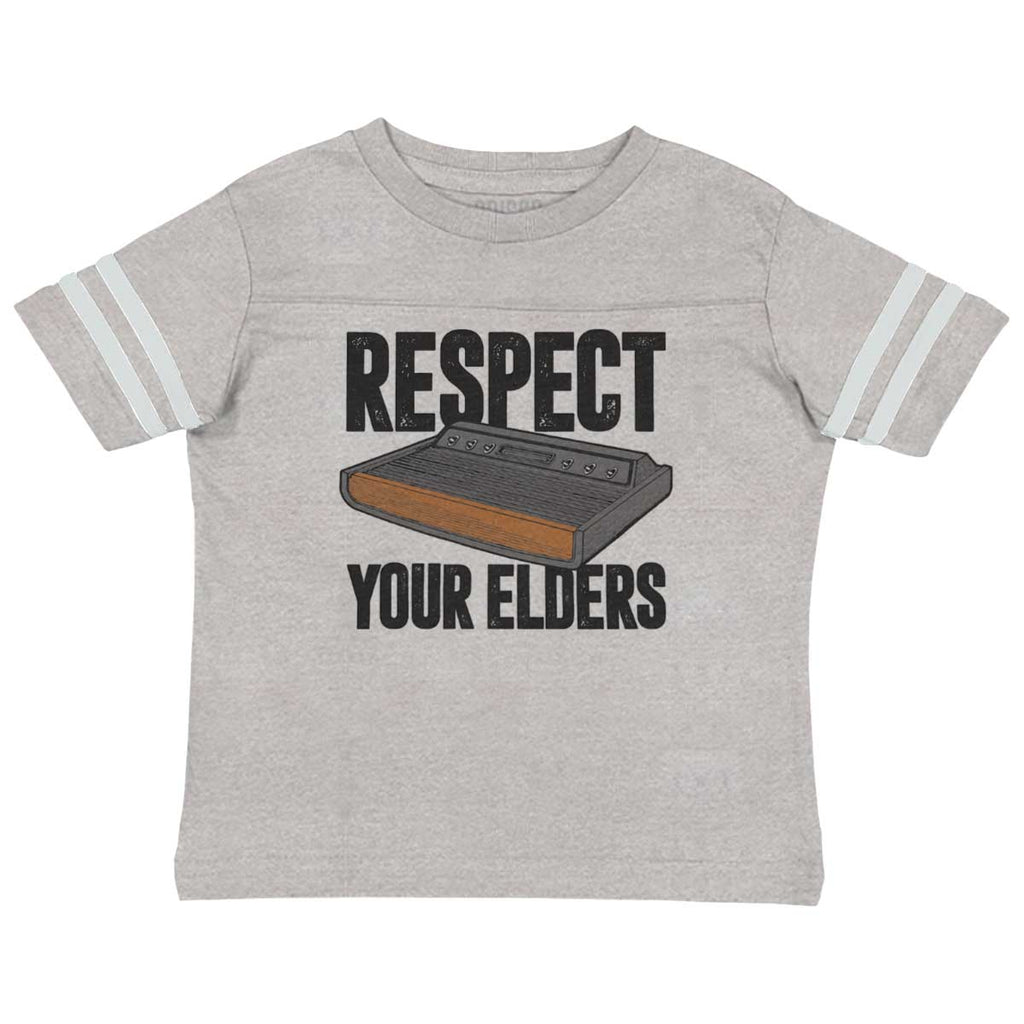 Respect Your Elders Dungeons Toddler Football Jersey Tee-Direct To Garment Print-Brisco Baby