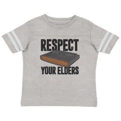 Respect Your Elders Dungeons Toddler Football Jersey Tee-Direct To Garment Print-Brisco Baby