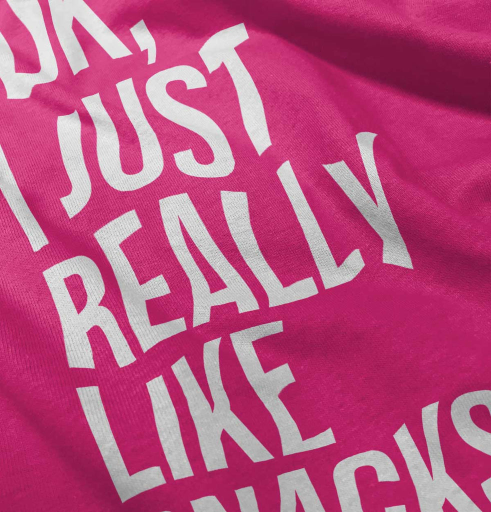 Really Like Snacks Toddler Ruffle Bottom Tee-Direct To Garment Print-Brisco Baby