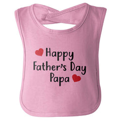 Happy Fathers Day Papa Infant Baby Bib-Direct To Garment Print-Brisco Baby
