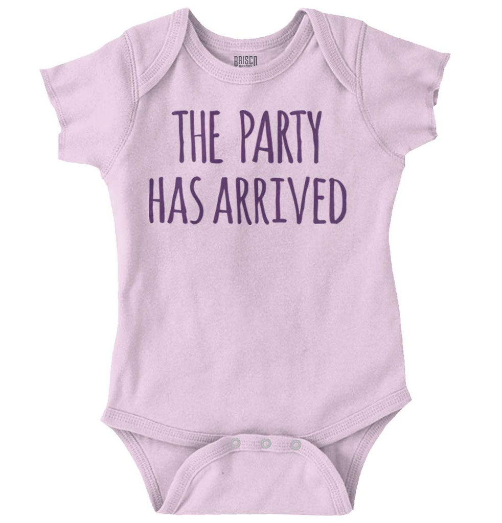 The Party Has Arrived Romper Bodysuit-Direct To Garment Print-Brisco Baby