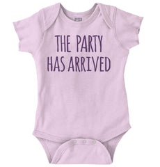 The Party Has Arrived Romper Bodysuit-Direct To Garment Print-Brisco Baby