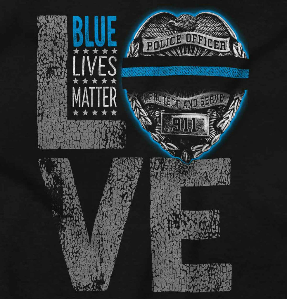 Police Love Infant Toddler T Shirt-Direct To Garment Print-Brisco Baby