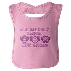Happens At Grandmas Infant Baby Bib-Direct To Garment Print-Brisco Baby