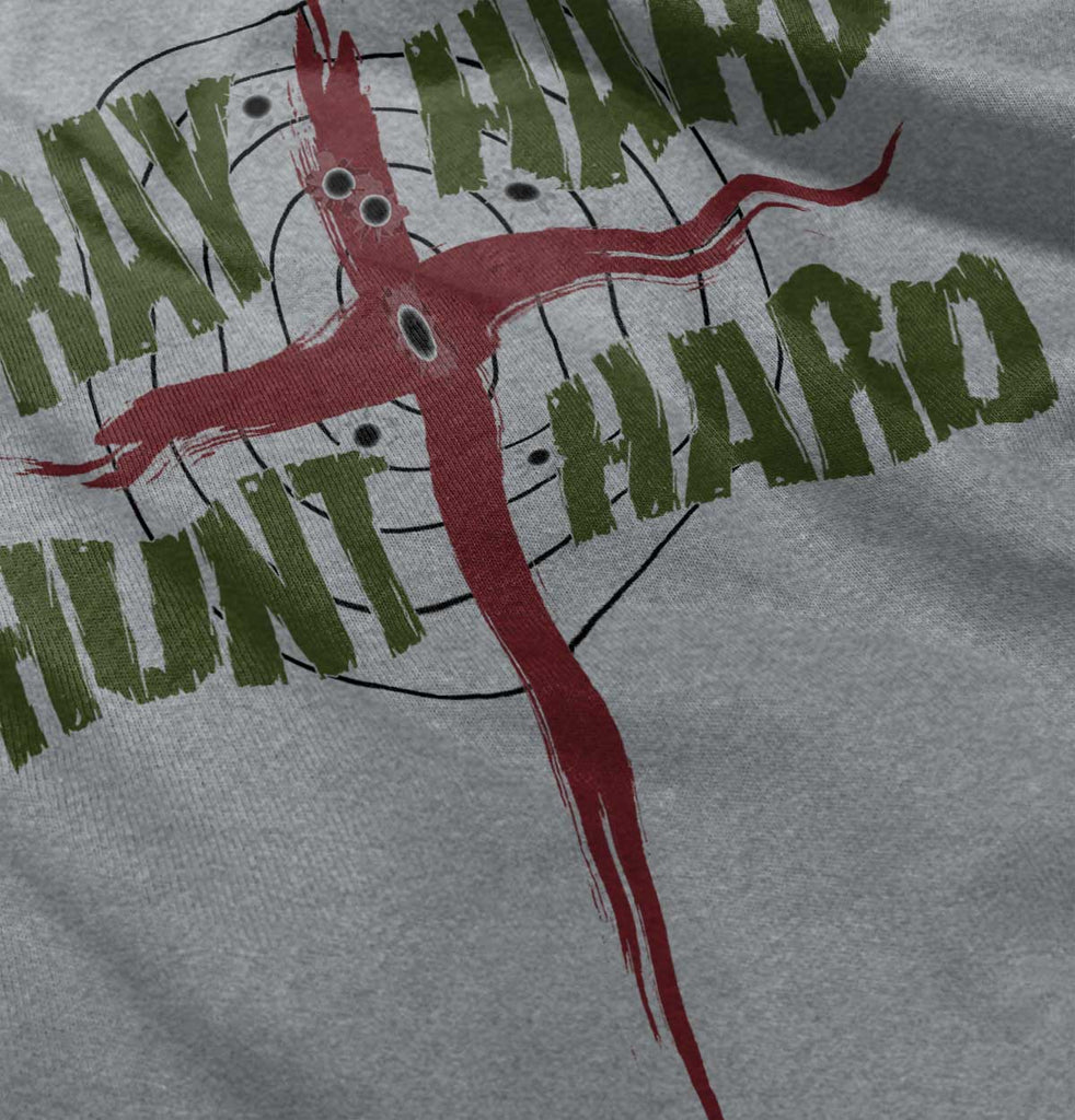 Pray Hard Hunt Hard Romper Bodysuit-Direct To Garment Print-Brisco Baby