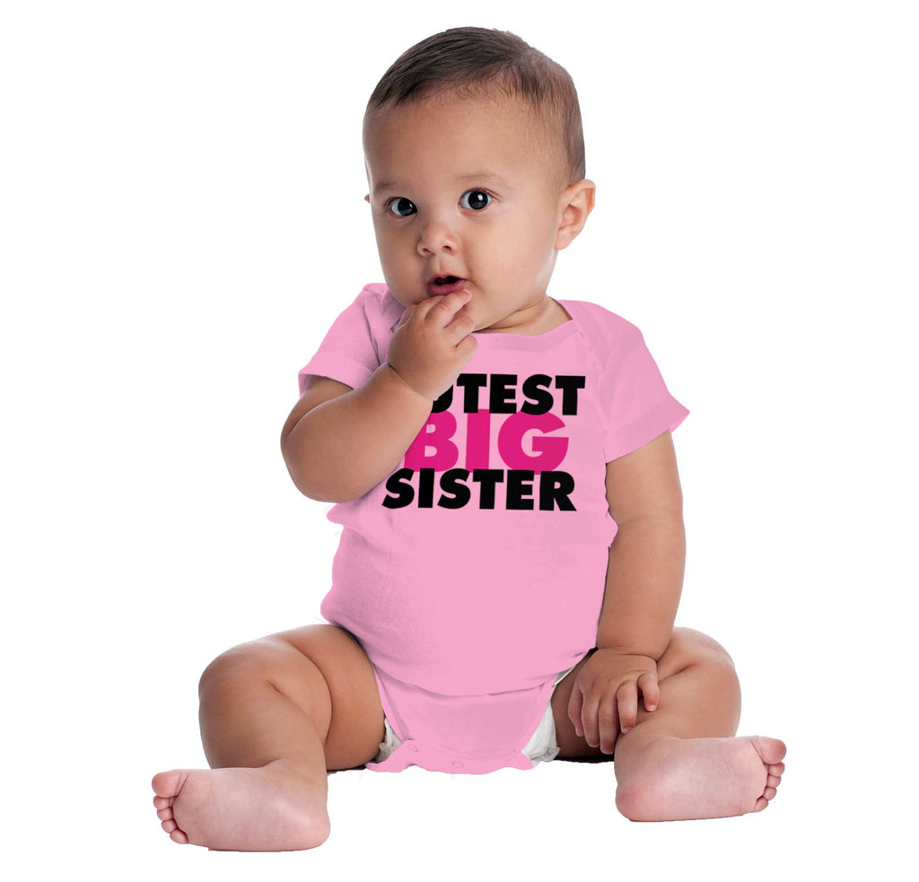 Cutest Big Sister Romper Bodysuit-Direct To Garment Print-Brisco Baby