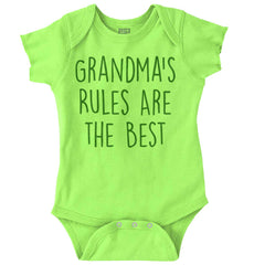 Grandma's Rules Are The Best Romper Bodysuit-Direct To Garment Print-Brisco Baby