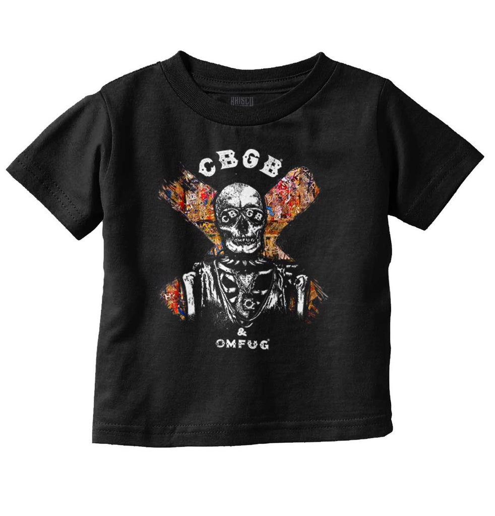 Skeleton CBGB Infant Toddler T Shirt-Direct To Garment Print-Brisco Baby