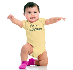 I Love My Little Brother Romper Bodysuit-Direct To Garment Print-Brisco Baby