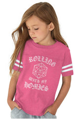 Rolling With My Homies Dungeons Toddler Football Jersey Tee-Direct To Garment Print-Brisco Baby
