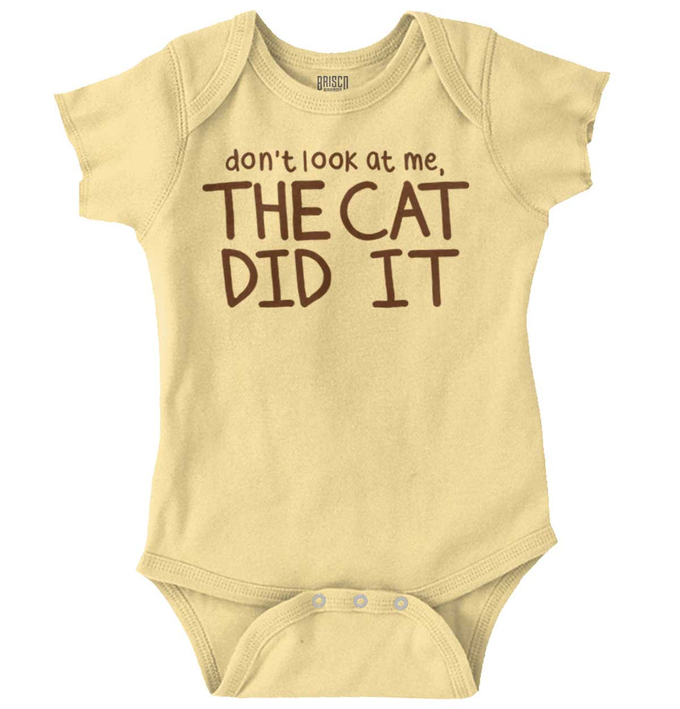 Cat Did It Romper Bodysuit-Direct To Garment Print-Brisco Baby