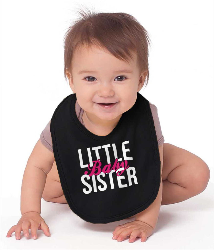 Little Baby Sister Infant Baby Bib-Direct To Garment Print-Brisco Baby