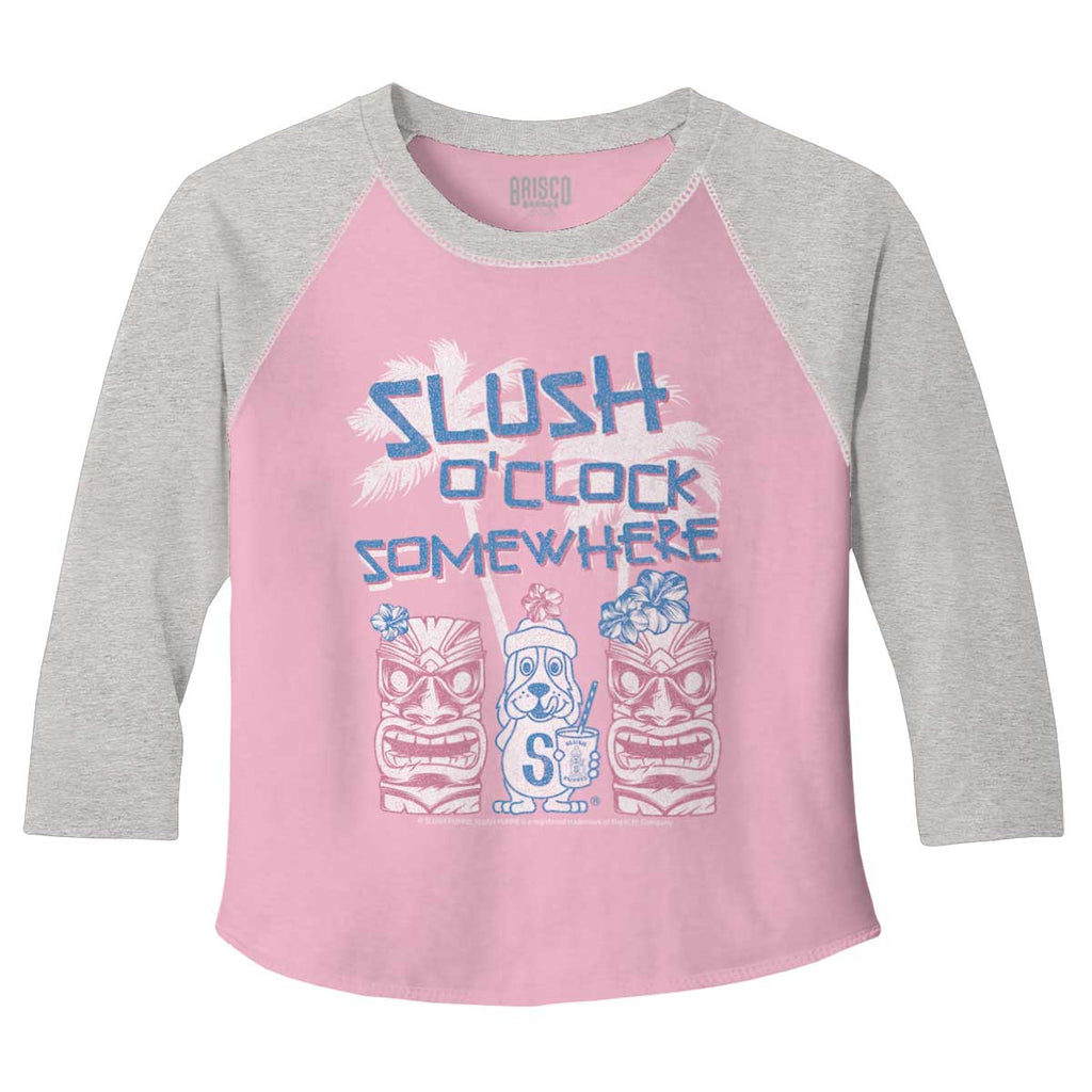 Slush O Clock Somewhere Toddler Baseball-Direct To Garment Print-Brisco Baby
