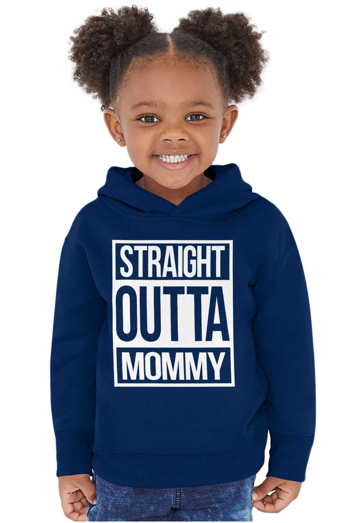 Straight Outta Mommy Toddler Pullover Hoodie-Direct To Garment Print-Brisco Baby