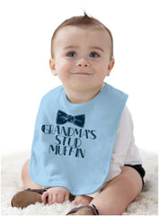 Grandma's Stud Muffin Infant Baby Bib-Direct To Garment Print-Brisco Baby