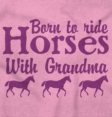 Born To Ride Horses With Grandma Infant Baby Bib-Direct To Garment Print-Brisco Baby