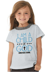 Cross Of God Toddler Ruffled Trim T-Shirt-Direct To Garment Print-Brisco Baby