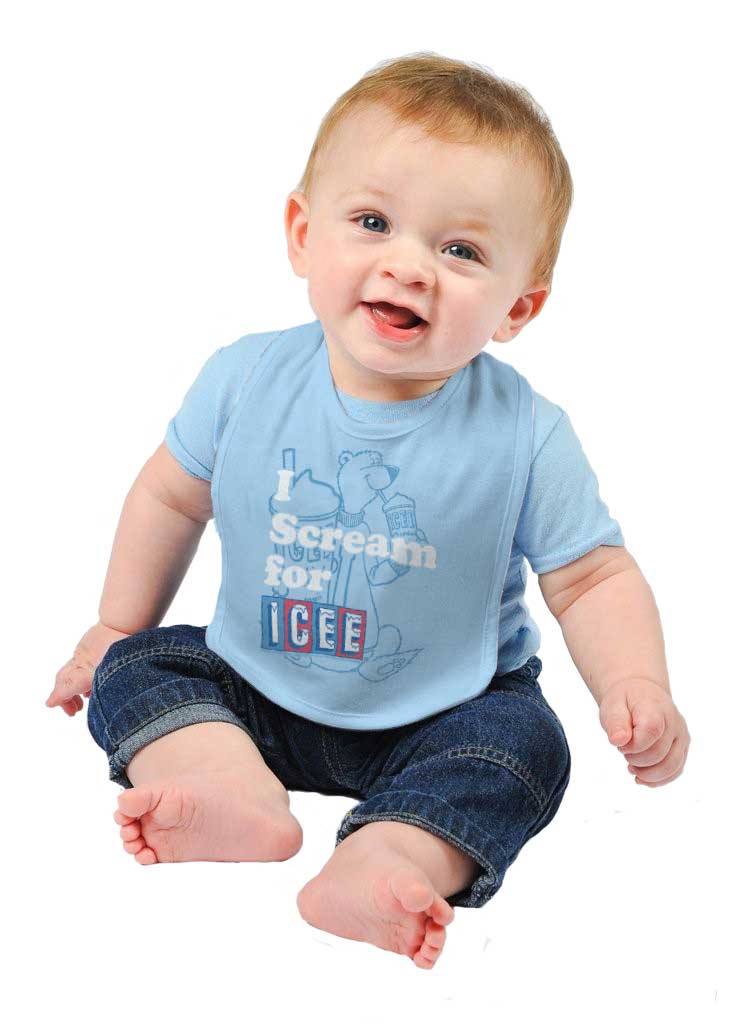I Scream For Icee Infant Baby Bib-Direct To Garment Print-Brisco Baby