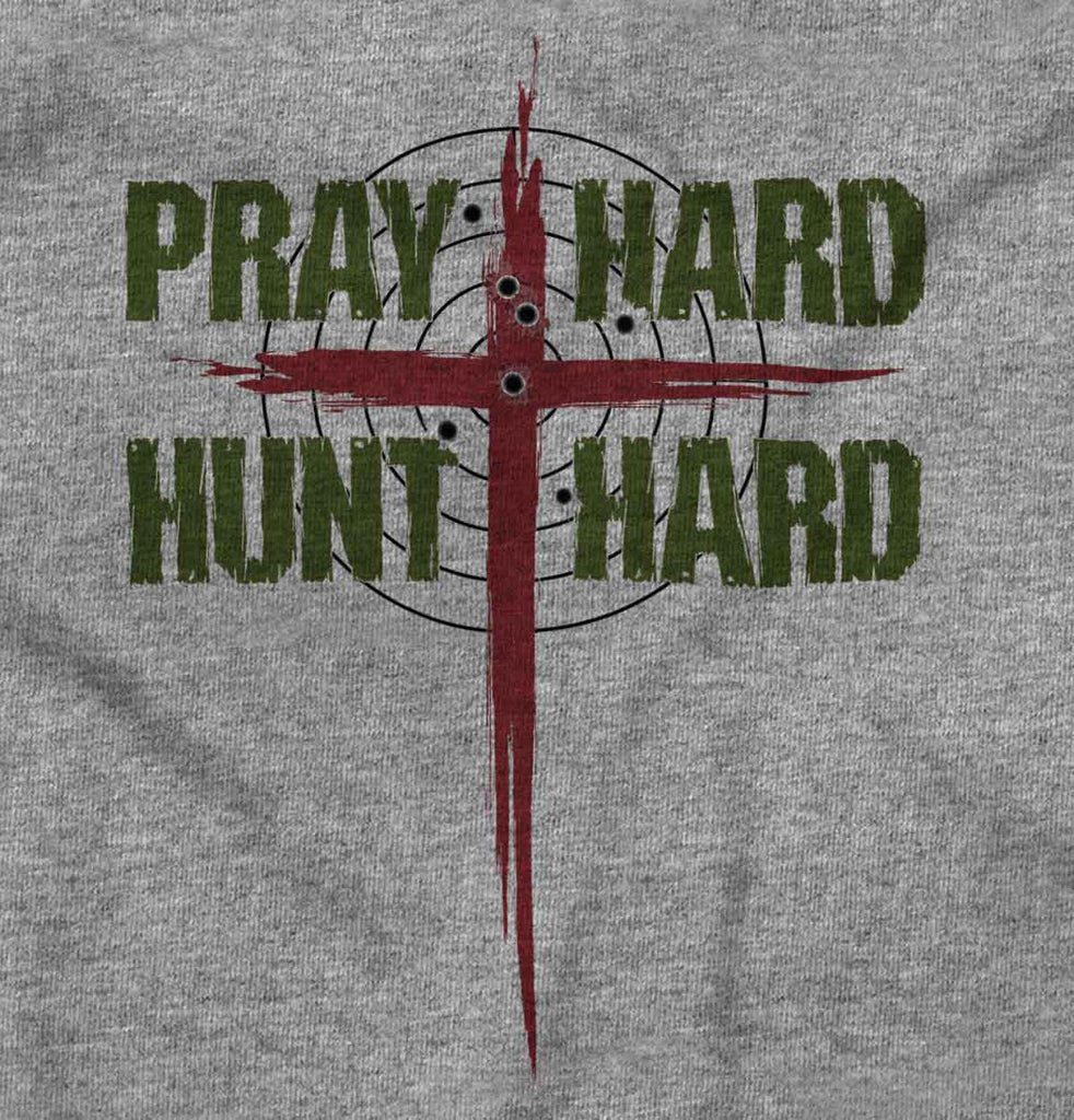 Pray Hard Hunt Hard Romper Bodysuit-Direct To Garment Print-Brisco Baby