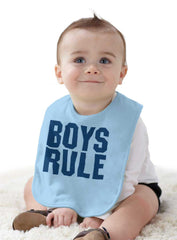 Boys Rule Infant Baby Bib-Direct To Garment Print-Brisco Baby