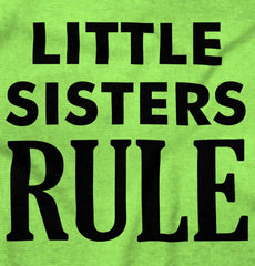Little Sisters Rule Infant Toddler T Shirt-Direct To Garment Print-Brisco Baby