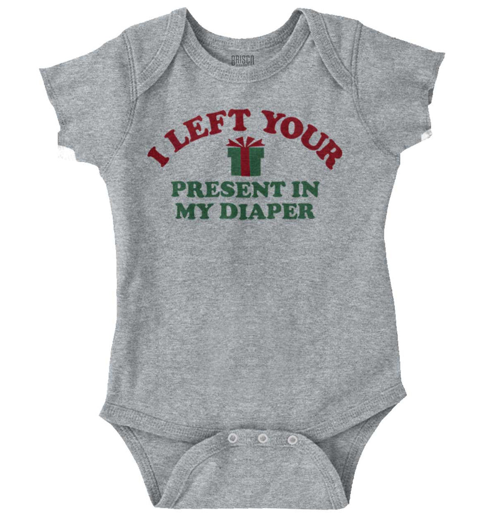 Present My Diaper Romper Bodysuit-Direct To Garment Print-Brisco Baby