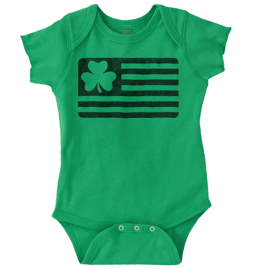 Shamrock Flag Romper Bodysuit-Direct To Garment Print-Brisco Baby