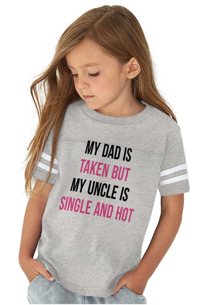 Dad Taken Uncle Sing Toddler Football Jersey Tee-Direct To Garment Print-Brisco Baby