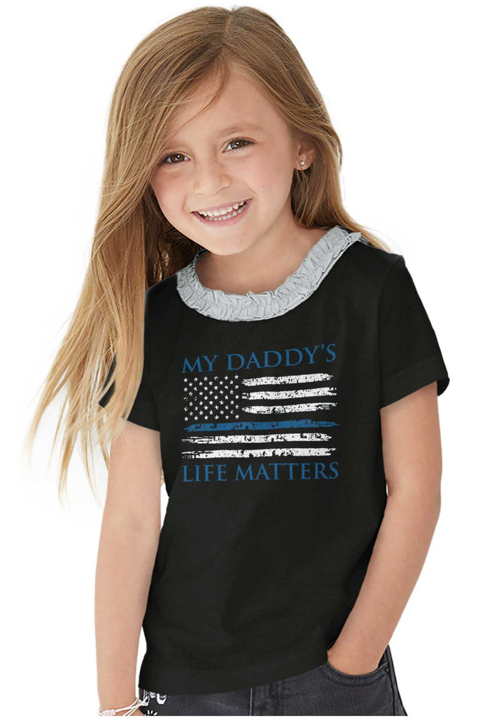 Daddy's Life Toddler Ruffled Trim T-Shirt-Direct To Garment Print-Brisco Baby