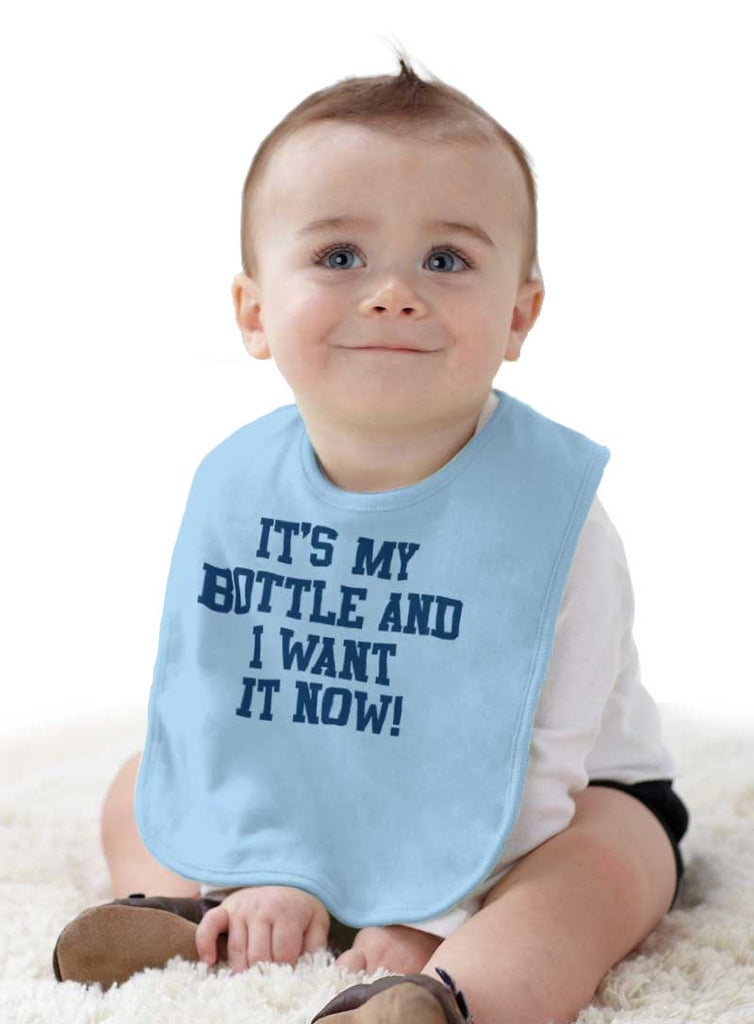 I Want It Now Infant Baby Bib-Direct To Garment Print-Brisco Baby