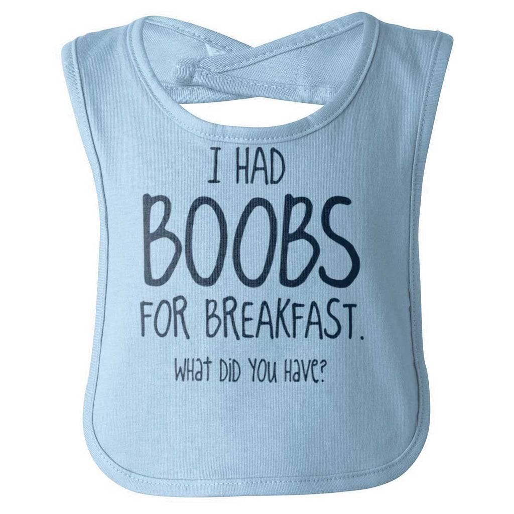 Boobs for Breakfast Infant Baby Bib-Direct To Garment Print-Brisco Baby
