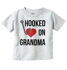 Hooked On Grandma Infant Toddler T Shirt-Direct To Garment Print-Brisco Baby