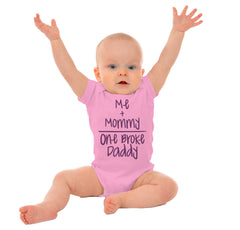 One Broke Daddy Romper Bodysuit-Direct To Garment Print-Brisco Baby