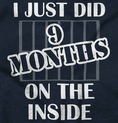 9 Months On The Inside Ringer Romper Bodysuit-Direct To Garment Print-Brisco Baby