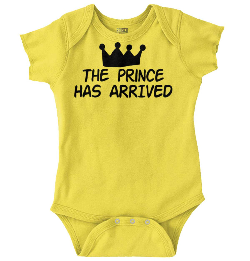 The Prince Has Arrived Romper Bodysuit-Direct To Garment Print-Brisco Baby