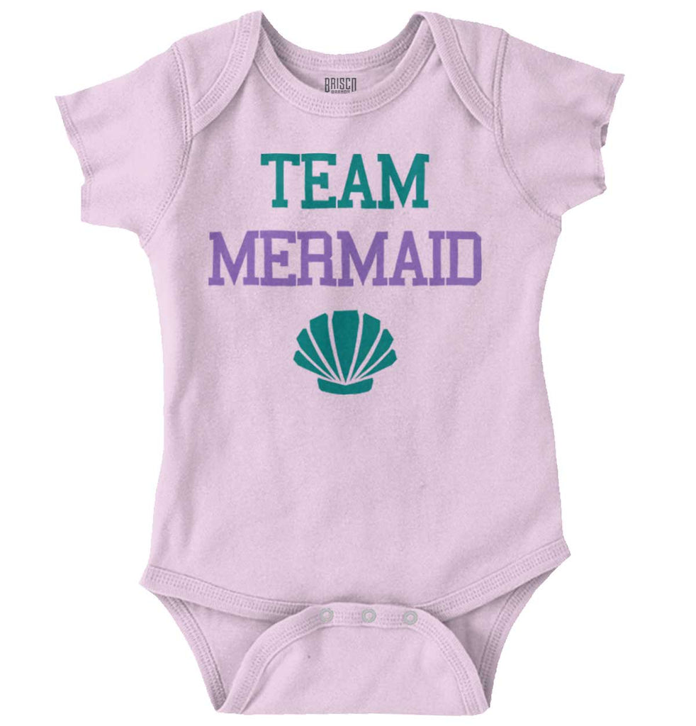 Team Mermaid Romper Bodysuit-Direct To Garment Print-Brisco Baby