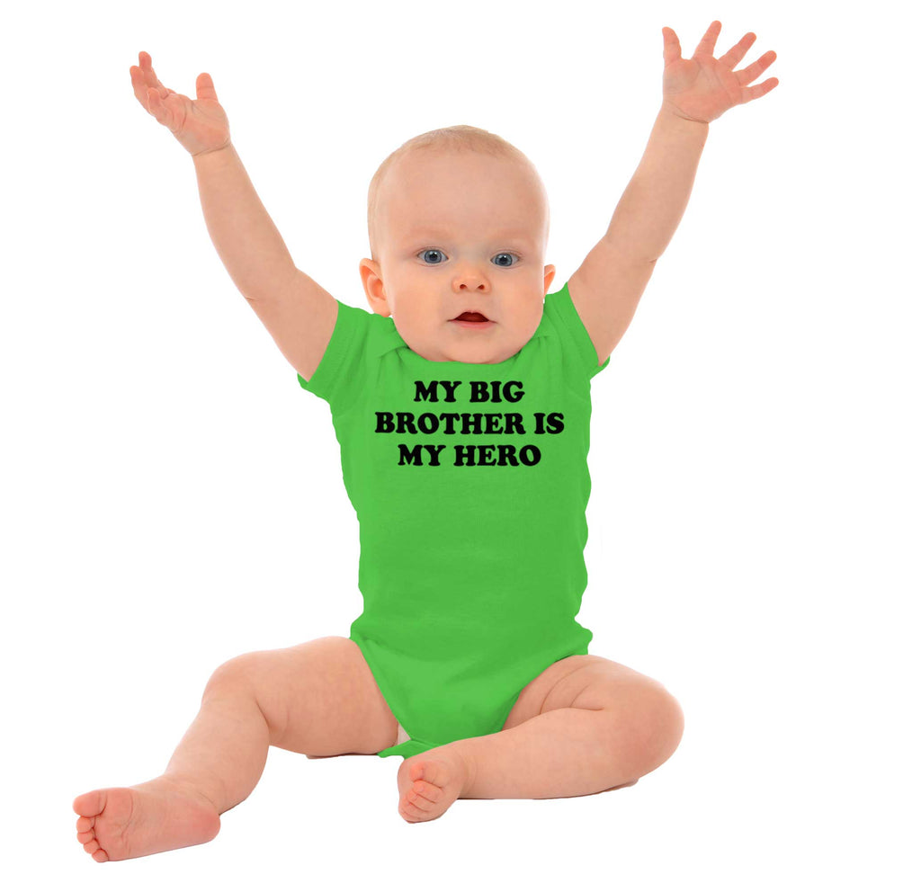 My Big Brother Is My Hero Romper Bodysuit-Direct To Garment Print-Brisco Baby