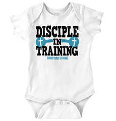 Disciple In Training Romper Bodysuit-Direct To Garment Print-Brisco Baby