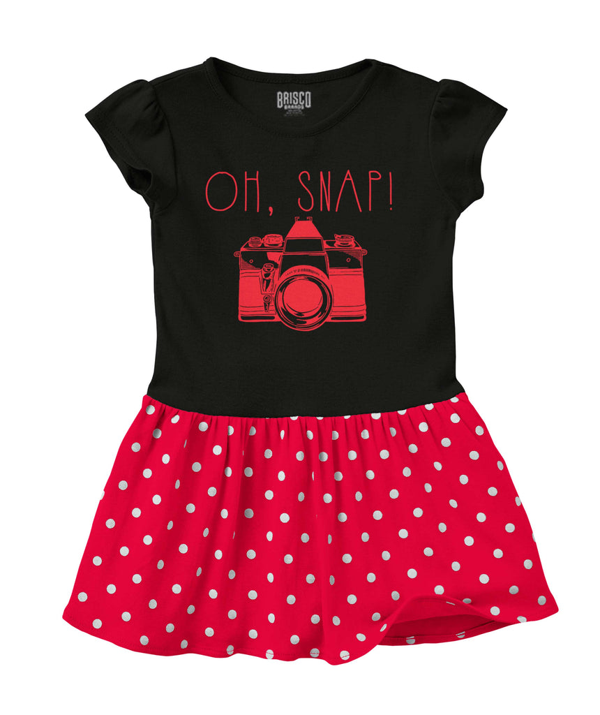 Oh Snap Camera Baby Polka Dot Skirt Dress-Direct To Garment Print-Brisco Baby