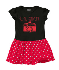 Oh Snap Camera Baby Polka Dot Skirt Dress-Direct To Garment Print-Brisco Baby