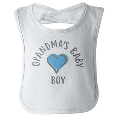 Grandma's Baby Boy Infant Baby Bib-Direct To Garment Print-Brisco Baby