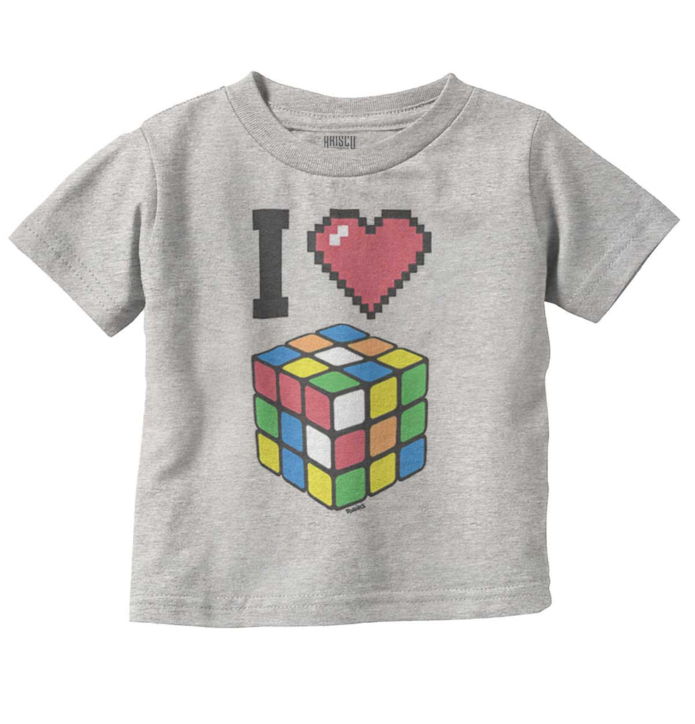 I Love Rubik's Cube Infant Toddler T Shirt-Direct To Garment Print-Brisco Baby