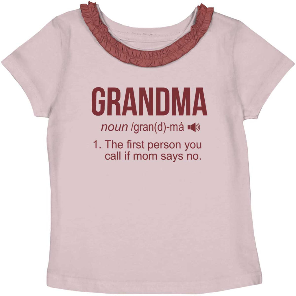 Grandma Toddler Ruffled Trim T-Shirt-Direct To Garment Print-Brisco Baby