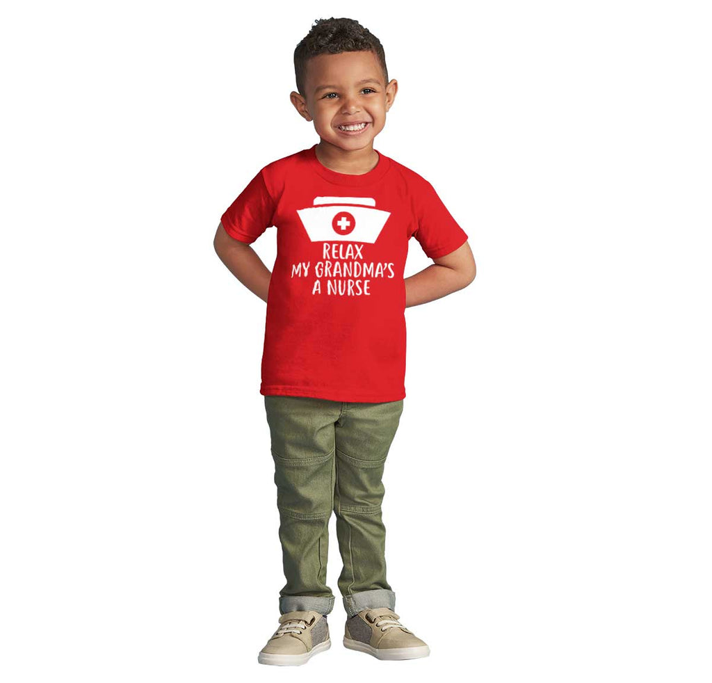 Relax My Grandma's A Nurse Infant Toddler T Shirt-Direct To Garment Print-Brisco Baby